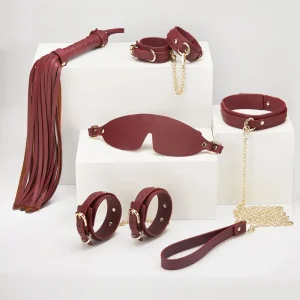 BDSM Kit，BDSM Set，Wine red& Navy blue bondage kit (1)