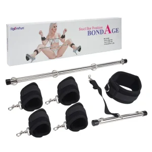 Bondage Ankle Cuffs，PU-001 Stainless Steel Bondage kit (1)