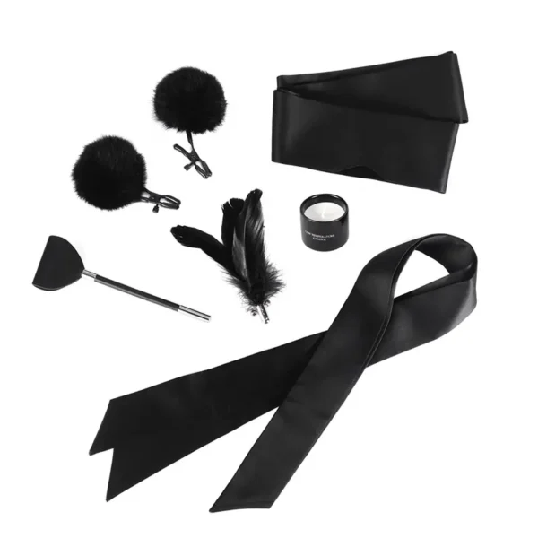 BDSM Eye Mask，Bondage Eye Mask，QS-006 Satin 6-piece bondage kit (6)