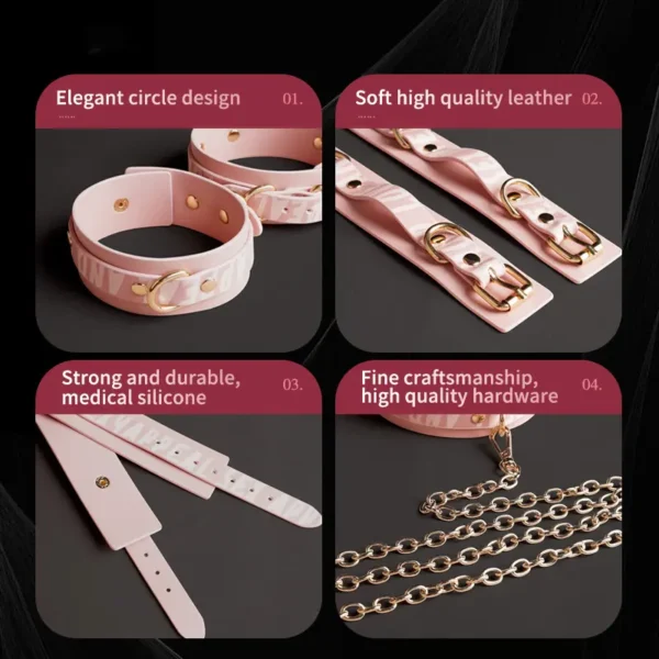 Bondage Cuffs，Bondage Handcuffs，BDSM Cuffs，Bondage Gear With Massager (6)